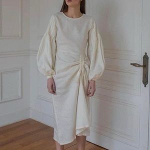 Self made linen midi dress based on Subtle Simple Linen Dress